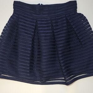 Revolution Deep Blue Textured Skater Skirt